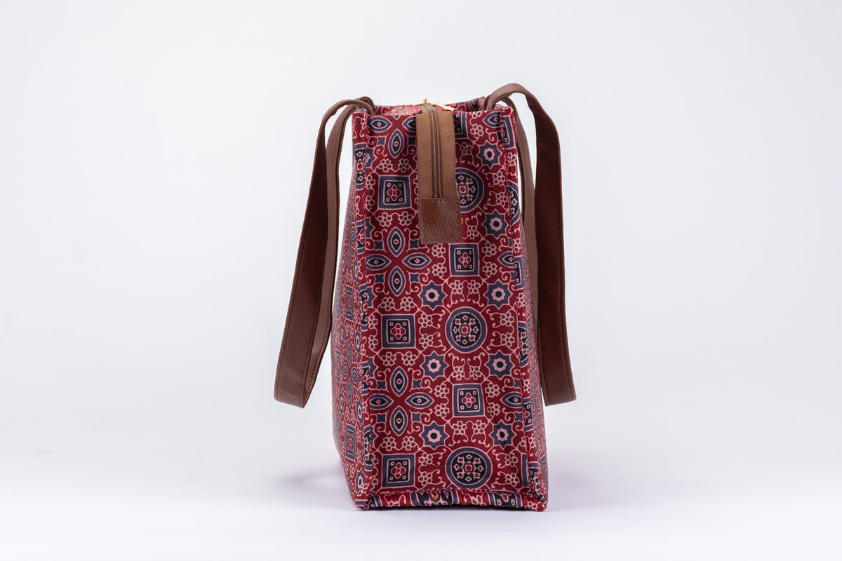 Box Tote- Royal Ajrakh