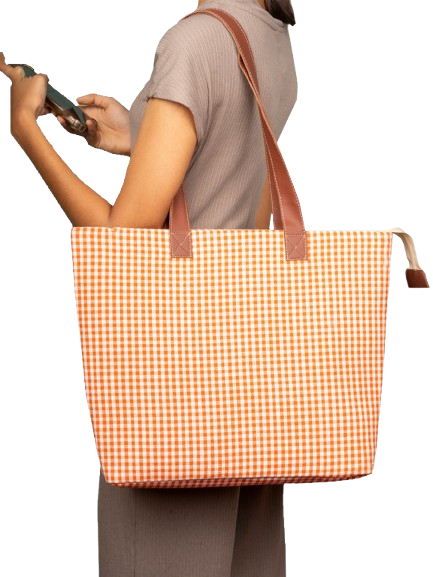 Checkered Office Tote