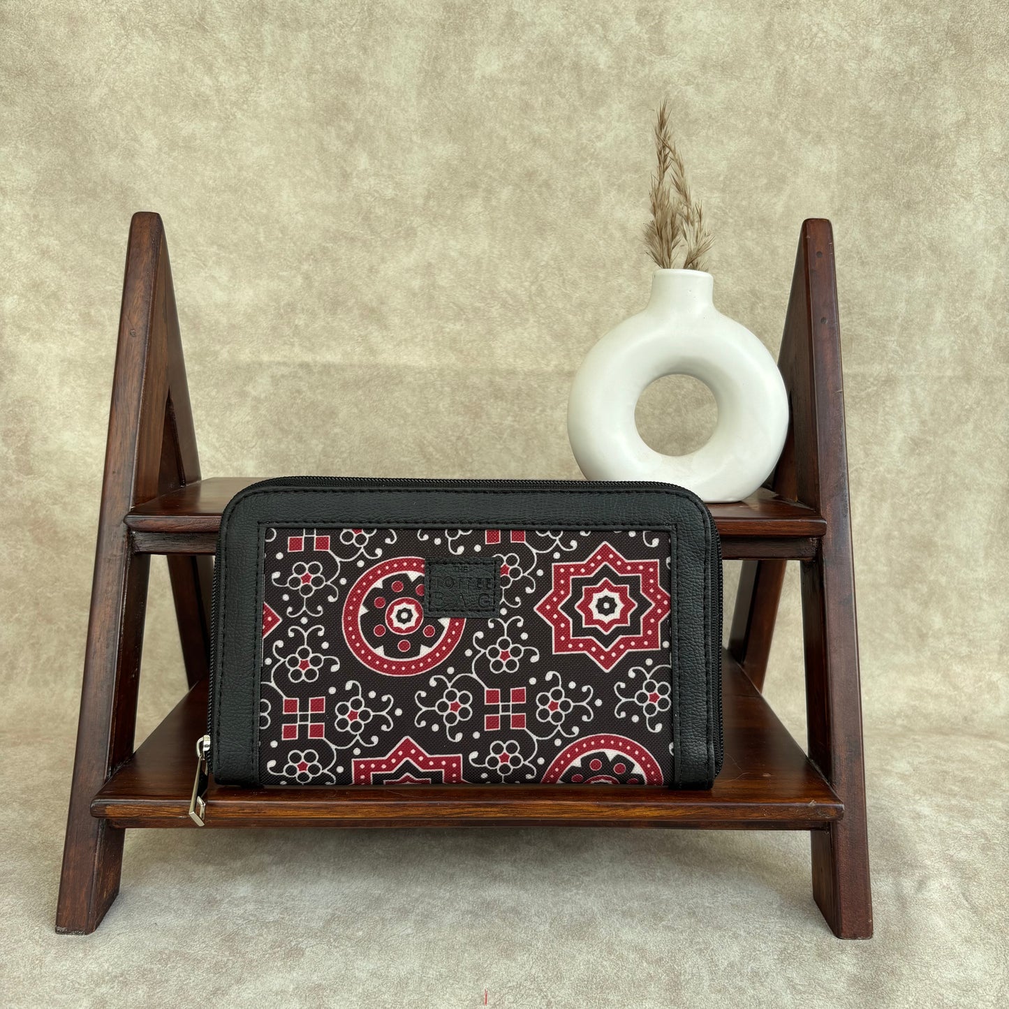 Traditional  Ajrakh Bloom Classic Clutch Wallet