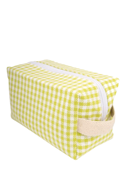 Lime Checks Vanity Pouch