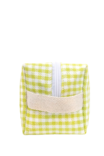 Lime Checks Vanity Pouch