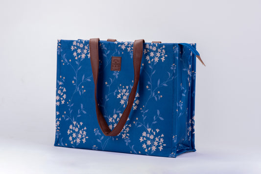 Box Tote - Indigo Bloom