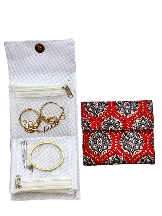 Ajrakh Bloom Jewel Pouch