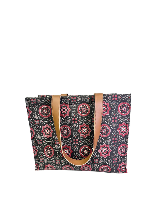 Traditional Ajrakh Box Tote