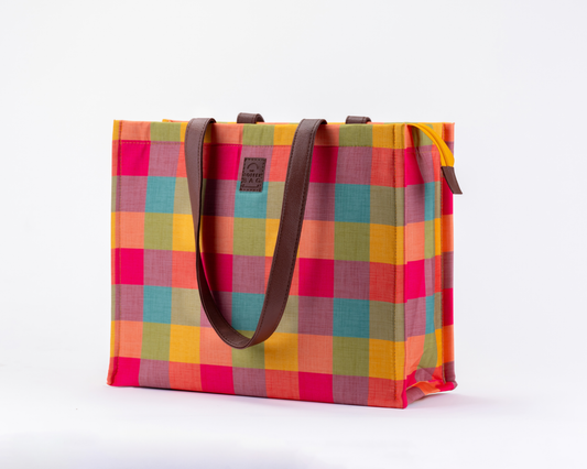 Box Tote Bag – Mylapore Checks